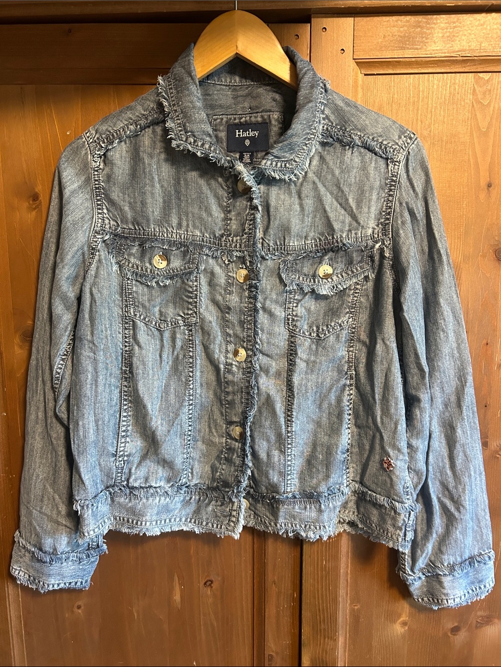 Hatley Tencel Jacket - Blue Acid Wash, Size small